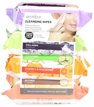 SKIN 2.0 ALOE VERA & CUCUMBER CLEANSING WIPES PURIFIES