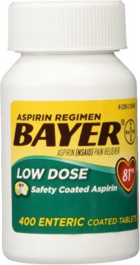 BAYER ASPIRIN PAIN RELIEVER LOW DOSE SAFETY COATED ASPIRIN REGIM 81mg 400TABLETS