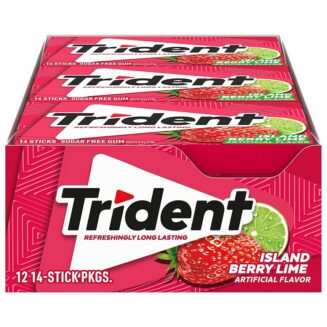 TRIDENT REFRESHINGLY LONG LASTING TROPICAL TWIST, WATERMELON TWIST, ISLAND BERRY LIME