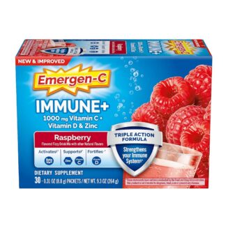 EMERGEN-C 1000 mg IMMUNE+ vitamin D and Zinc Raspberry 30Packets