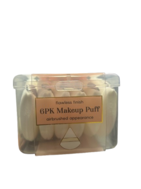 LINDO 6 PK MAKEUP PUFF AIRBRUDHED