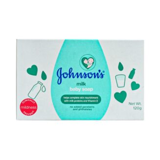 JOHNSON'S MILK BABY SOAP HELPS COMPLETE SKIN NOURISHMENT WITH MILK PROTEINS AND VITAMIN E