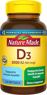 NATURE MADE D3 2000 IU(50mcg) 250SOFTGELS