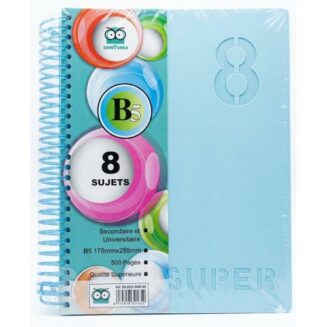 CAHIER 8 SUJETS 500P A4 80G SEYES SPIRALE PP ECOLIER
