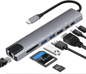 TYPE-C TO HDTV 8 in 1 HDTV + PD + 2USB + TYPE-C + SD + TF + Rj45